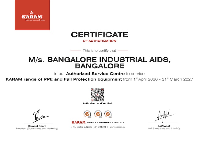 Karam Authorised Service Centre Certificate